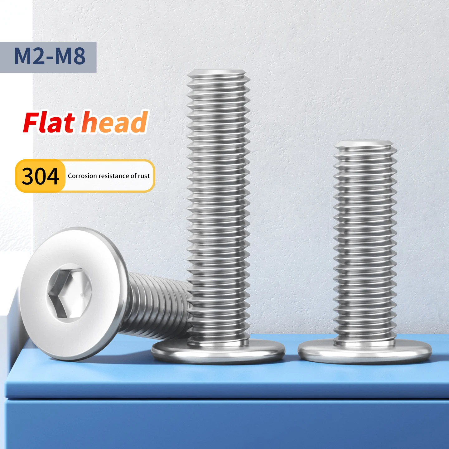 304 stainless steel CM round thin head large flat head flat head screw low head hexagon screw M2 M2.5 M3 M4