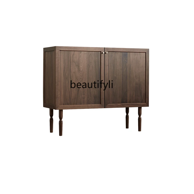 

Entrance Cabinet Living Room Nordic Retro Storage Locker Chest of Drawers Black Walnut Solid Wood