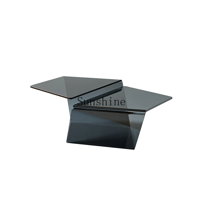 

Italian creative special-shaped glass coffee table modern simple artist home tea table