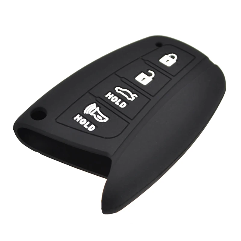 AX For Hyundai Genesis Santa Fe Ix45 Equus Azera 4 Buttons Silicone Car Remote Key Cover Case Fob Keyless Shell Skin Protector