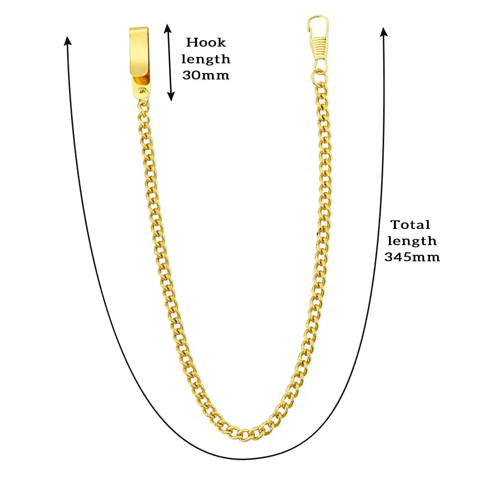 Clip Pocket Watch Chain Watch Twisted Thick Vintage Metal Alloy Watch Chain Link Vest for Your Pocket Watch