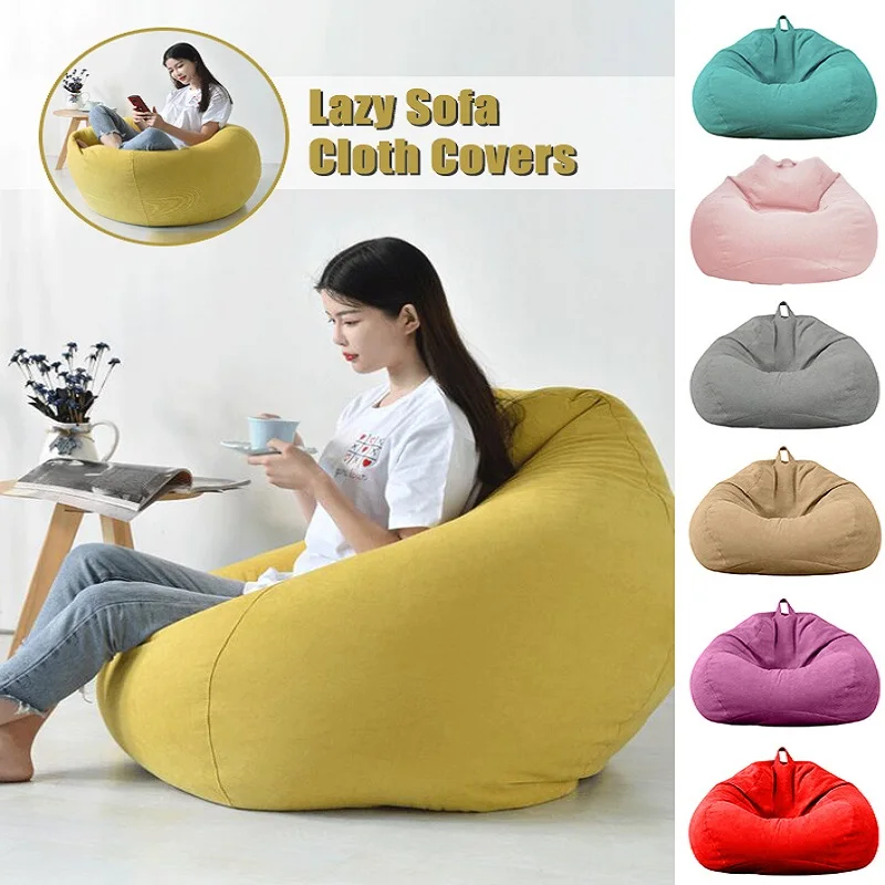 

Unfilled Lounge Sofa Cover Indoor Cozy Unstuffed Bean Bag Lazy Sofa Chair Cover Seat Room Decor Pouf Couch Tatami Ottoman Covers