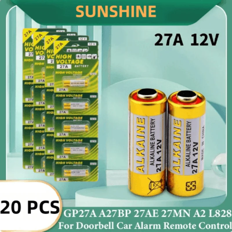 10PCS 12V A27 27A G27A MN27 MS27 L828 bateria alkaliczna V27GA ALK27A A27BP K27A sucha bateria zabawka dzwonek alarmowy pilot zdalnego sterowania