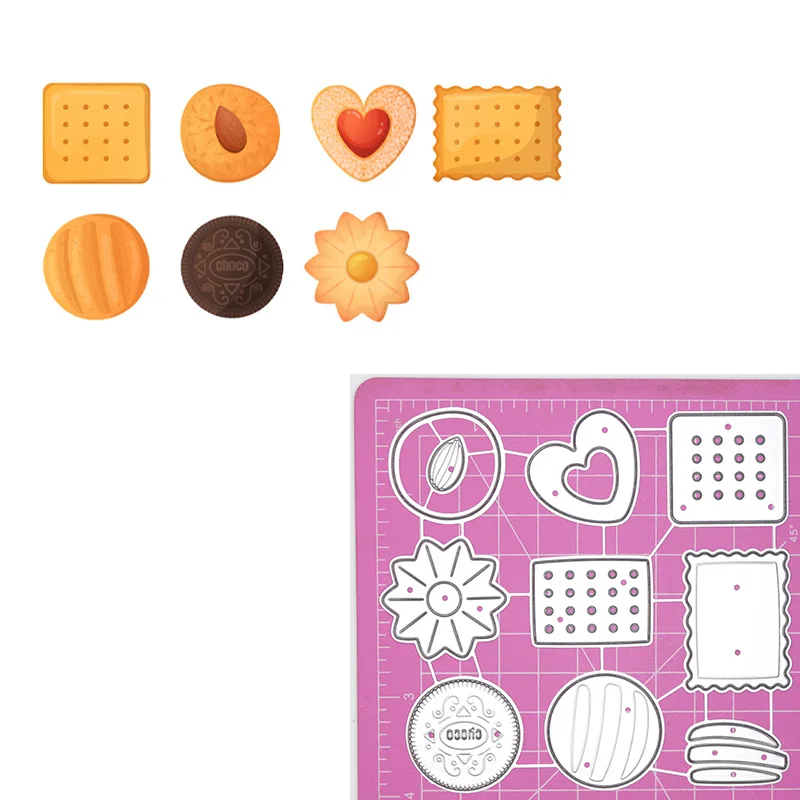 12 Love Dessert Cookies Cutting Dies Delicious Biscuit Metal Mold Food Stencil For Scrapbooking Embossing