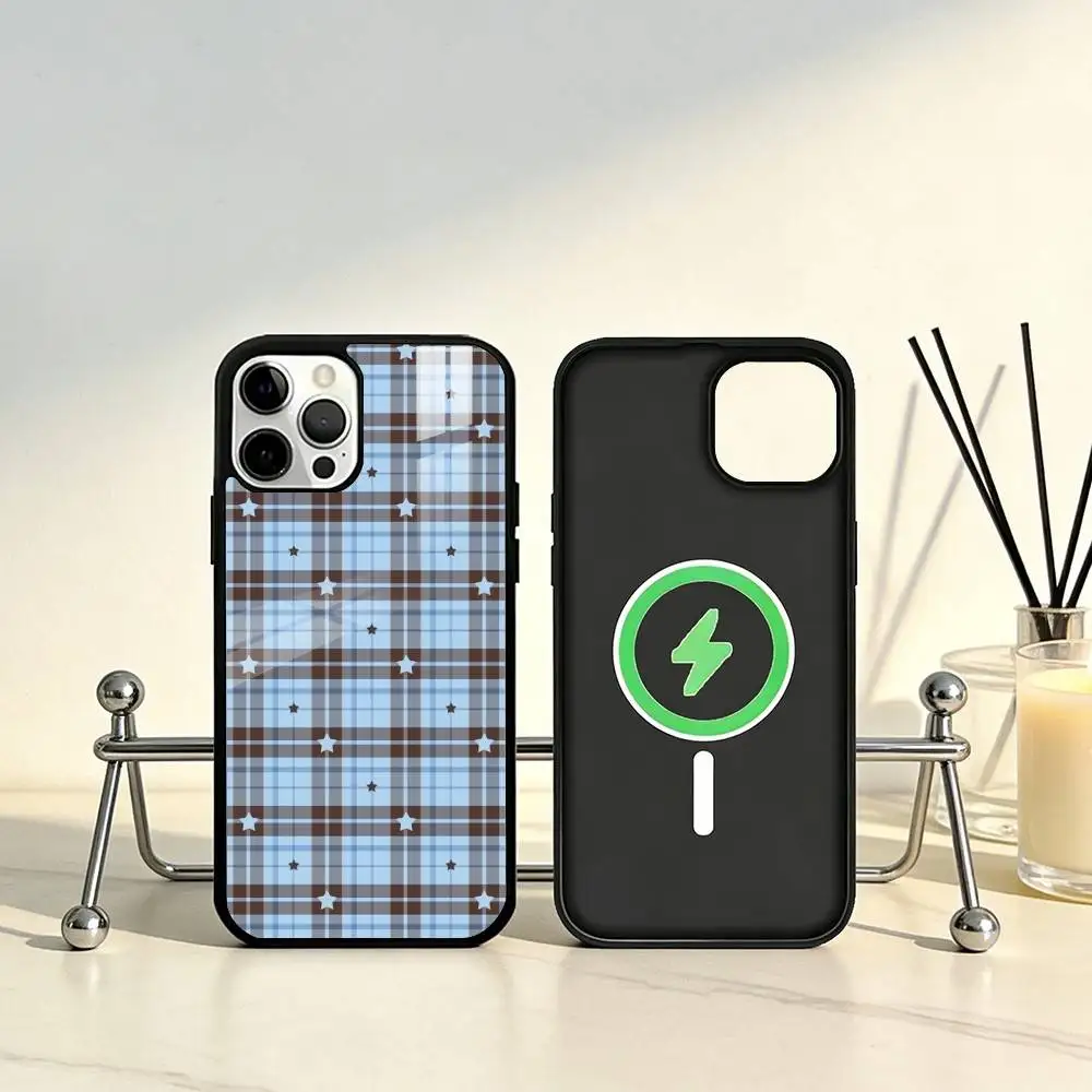 Fashion Plaid Element   Phone Case For iPhone17,16,15,14,13,12,11 Plus,Pro Max Magnetic For Magsafe Wireless Charging
