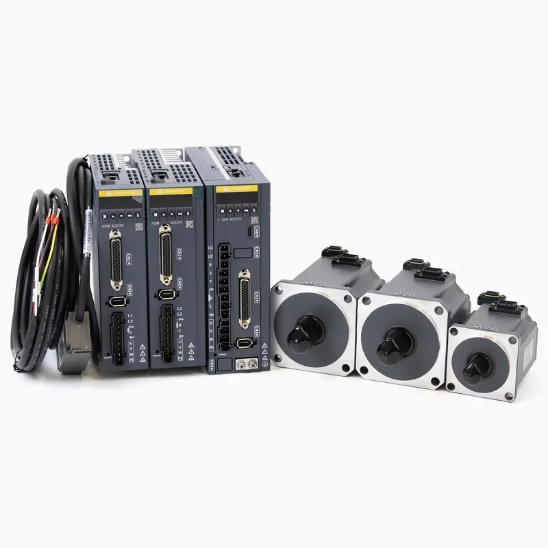 220V IP67 AC Servo Motor Kit 400W 750W 1KW 17-Bit Absolute Encoder 3000rpm Servo Motor with Pulse Servo Drive Waterproof