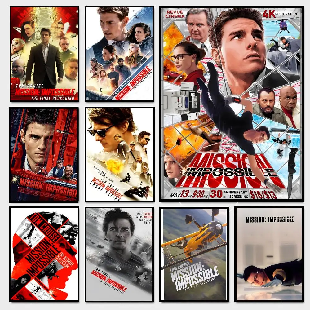 Mission Impossible Movie Poster Moisture-proof Self-adhesive Decor Living Room Bedroom Party Bar Fade-resistant