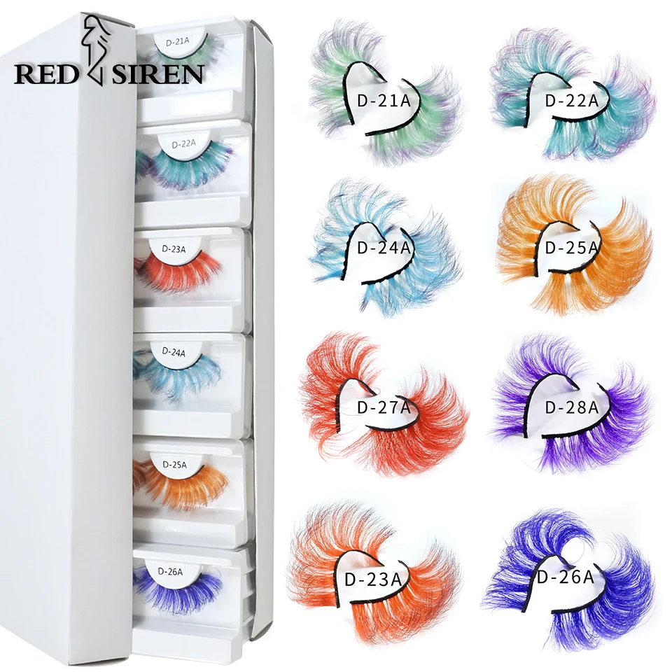 Lashes Wholesale 5/10/30/50 Pairs Cosplay Party 3d Colored Eyelashes In Bulk Makeup Faux Mink Lashes Supplies