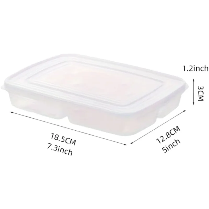 4-Section Refrigerator Storage Containers with Lids - Clear Stackable Bins for Meat Produce Organization, BPA-Free Food Keeper​