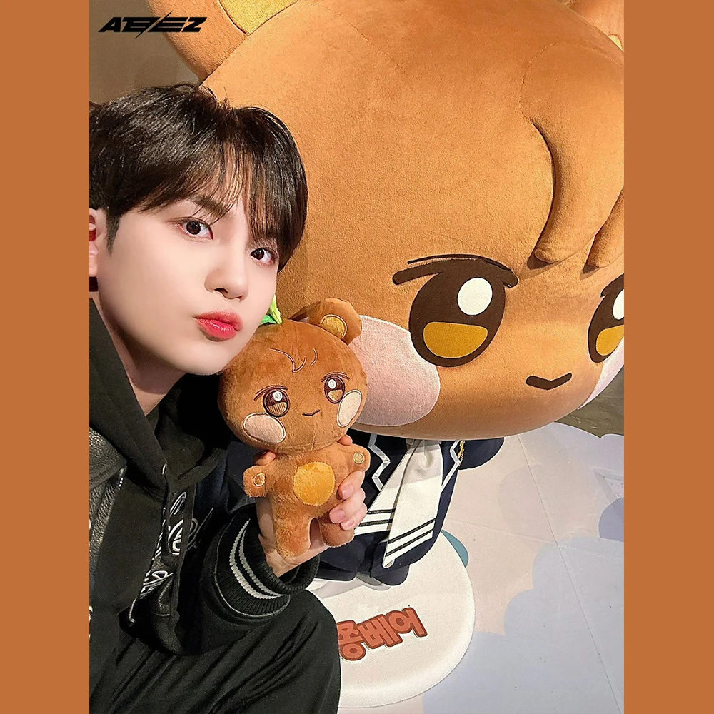 KPOP ATEEZ Pop-up Store Plush Doll Keychain 30CM Yunho Mingi Filling PP Cotton Cartoon Cute Pendant Keyring Fans Collection Gift