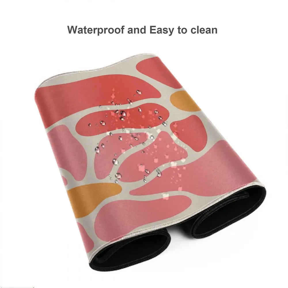 لوحة ماوس كمبيوتر كبيرة مقاس 90 × 40 باللون الوردي مجردة على شكل زهرة مكتب حصيرة هدية لمشغل الألعاب ملحقات سطح المكتب لوحة حماية لوحة المفاتيح #5