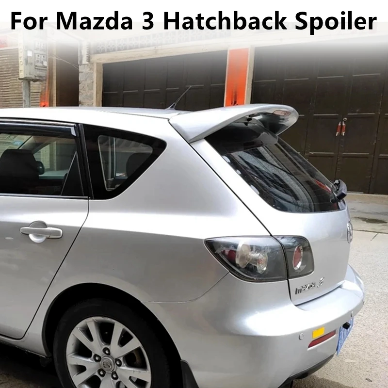 Für Mazda 3 Schrägheck 2006-2012 Heckdach Kofferraumdeckel Auto-Spoiler Flügel Hochglanz Schwarz Carbon Universelles Außenzubehör