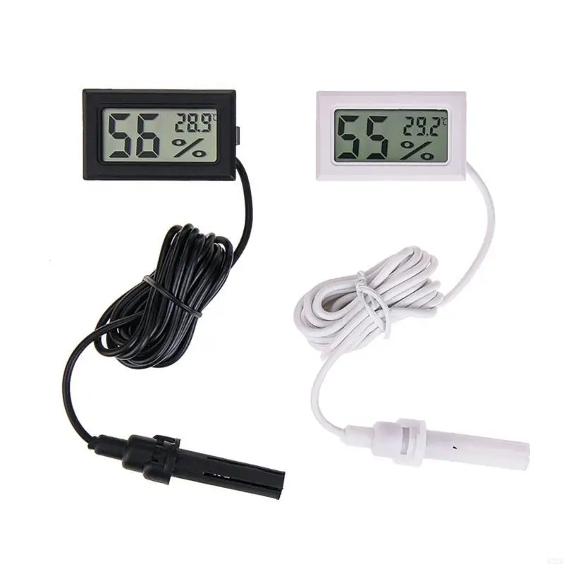 

Q22B Digital Thermo Hygrometer With Probe Suitable For Accurate Monitoring Home Office Greenhouses Laboratories And Pet Room