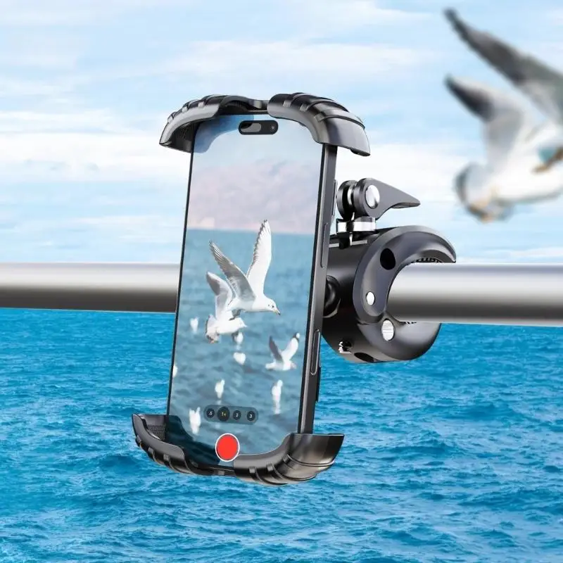 

Universal Phone Mounts Nylon Silcione for Motorcycle Bike Boats with 360 Rotations & Not Slip Grip 4.7 to 7inch Phones 896C
