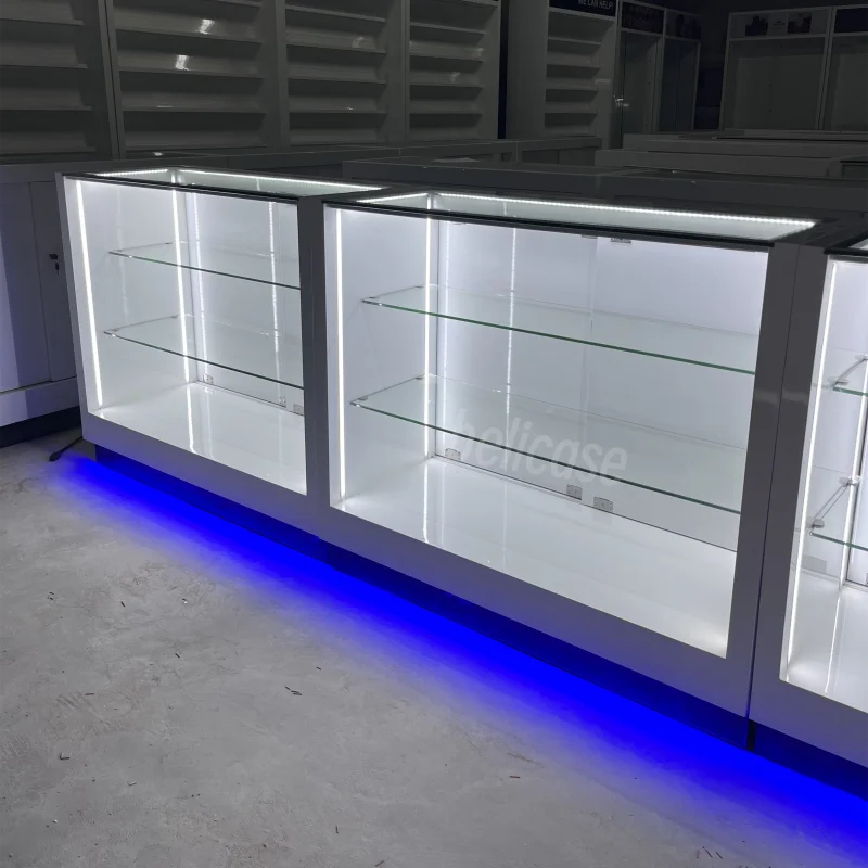 

custom.Unique Design Smoke Shops Supplies Dispensary Display Counter Glass Display Cabinet Retail Store Showcase for Smoke Displ