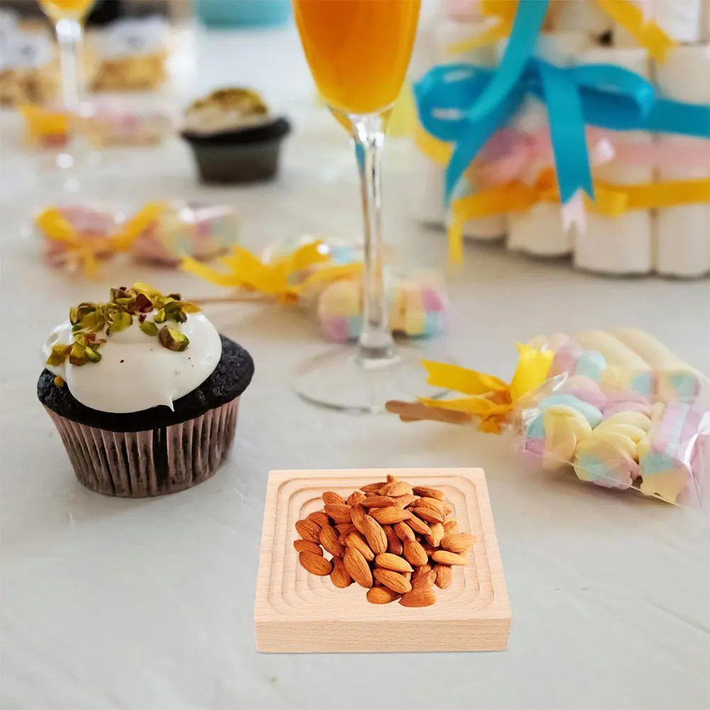 2 قطعة صينية تقديم من الخشب الطبيعي مصقولة يدويًا بتصميم ياباني طبق طعام للإفطار وطاولة القهوة وجبة خفيفة وعرض الجبن والكعك