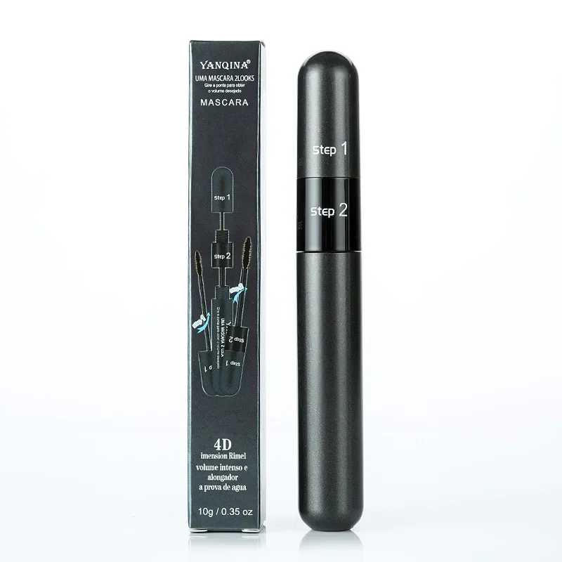 2 in 1 Mascara Thick Curling Lengthening Eyelash Extension Mascara Waterproof Long Lasting 4D Eyelash Mascara