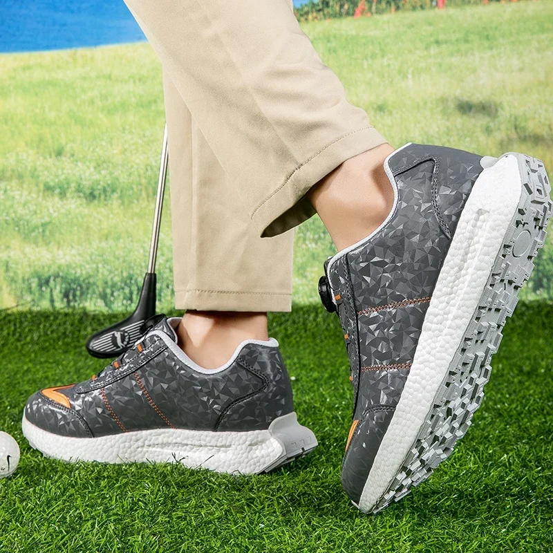 

Men Professional Waterproof Golfer Sport Sneakers Turf Grass Golfing Shoes Women Comfortable Walking Sneakers Black Golf Shoes