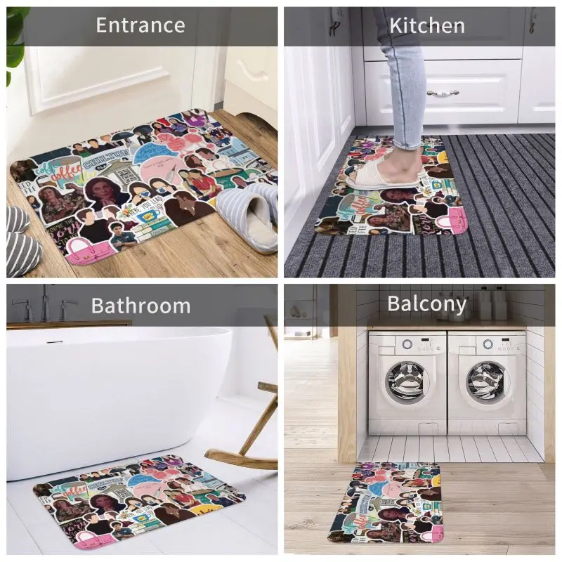 Custom Gilmore Girls Graffiti Doormat Mat Anti-Slip Kitchen Bath Toilet Rug Carpet 40*60cm