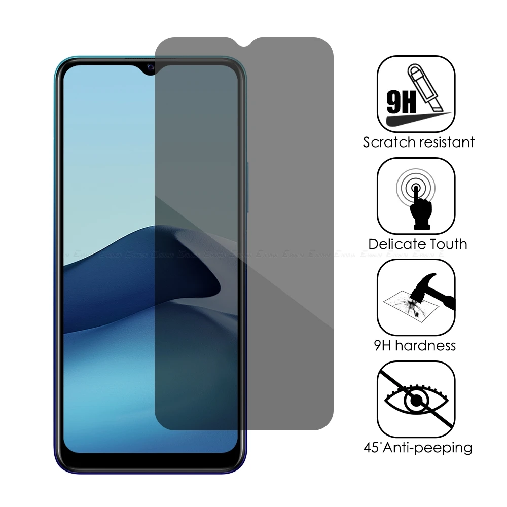 엿보기 방지 강화 유리 보호 필름, 안티 스파이 스크린 보호대, VIVO Y20 Y30i Y20i Y20s G Y50 Y75 Y56 Y55