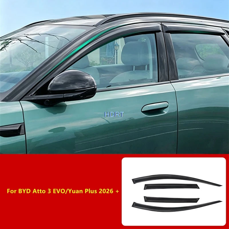 Car Styling Side Window Visor Sun Rain Shelter Deflector Weather Shield Cover Accessories For BYD Atto 3 EVO/Yuan Plus 2026 +
