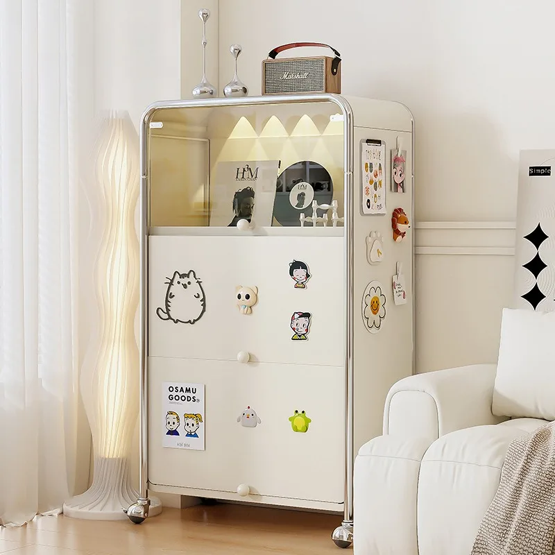 Living room, wall decoration, floor-to-ceiling iron sheet, balcony storage, multi-layer bucket, snack storage