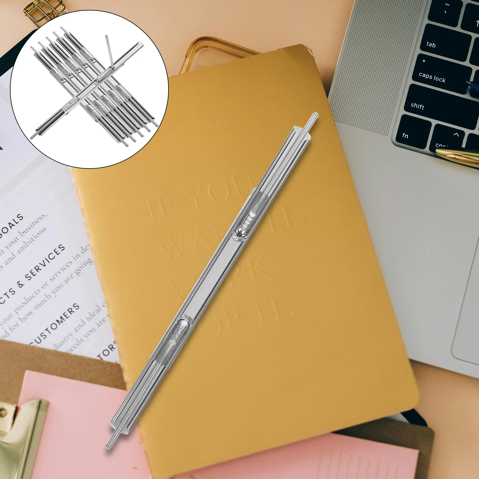 6pcs Metal Binder Fasteners Smooth Finish For Diy Notebook Accessories Loose Leaf Planner Folder Binding Combs Binder Mechanism