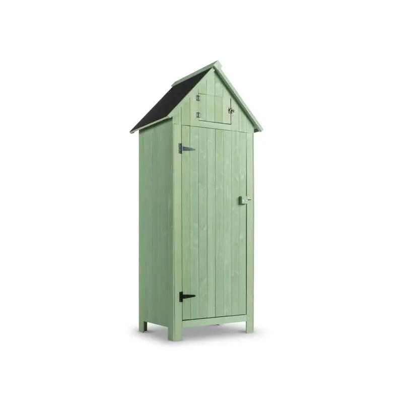 

Fir Wood Arrow Shed with Single Door Wooden Garden Shed and Lockers for Outdoor Storage