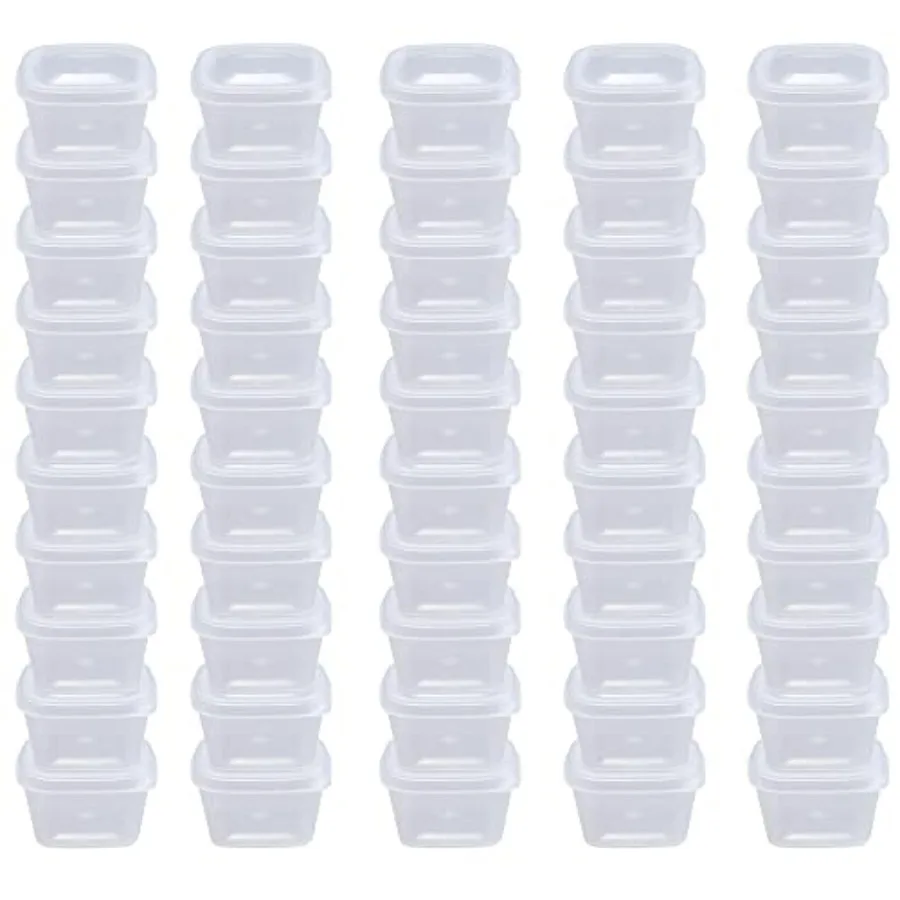 

Leak Proof Square Sauce Cup, Plastic Souffle Cups, Disposable Clear Leak Proof Sauce Cup With Hinged Lid, Used for Various Sauc