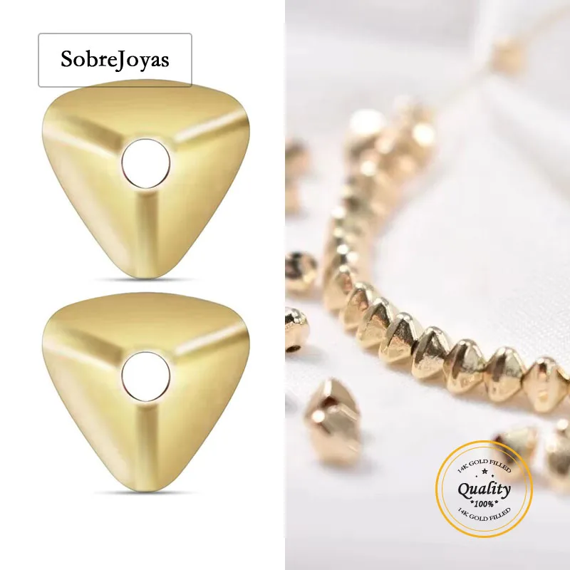 

Triangle Spacer Beads 14K Gold Filled Beads DIY Jewelry Accessories Seed Beads for Crafting Gold Jewelry Findings Beads