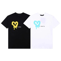 Spring/Summer Love Printing Fun Letter Printing Cotton T-shirt Trendy Fashion Casual Men Fresh Short Sleeve Couple Large T-shirt