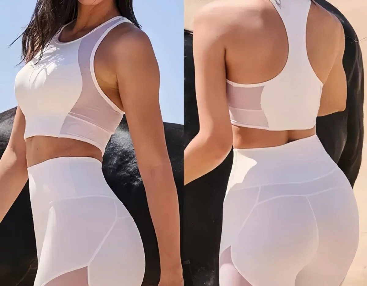 

Women's Yoga Set Fitness Air Lift High Waist Line Gaiter Bra with Pad Fit Comfortable Fitness Set Slimming Outdoor Gaiter