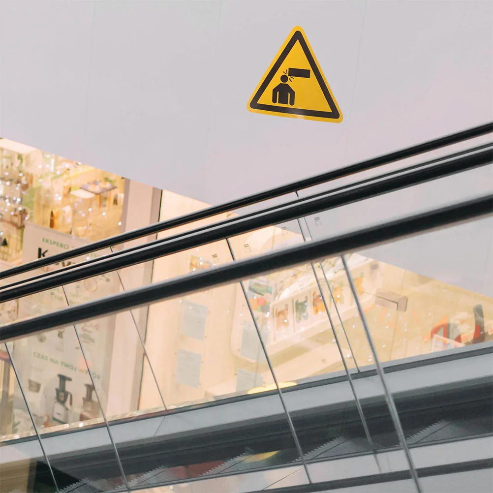 2 Pcs Applique Sticker Beware of Head Bump Sign Stickers Signs Pvc Watch Your Caution Warning