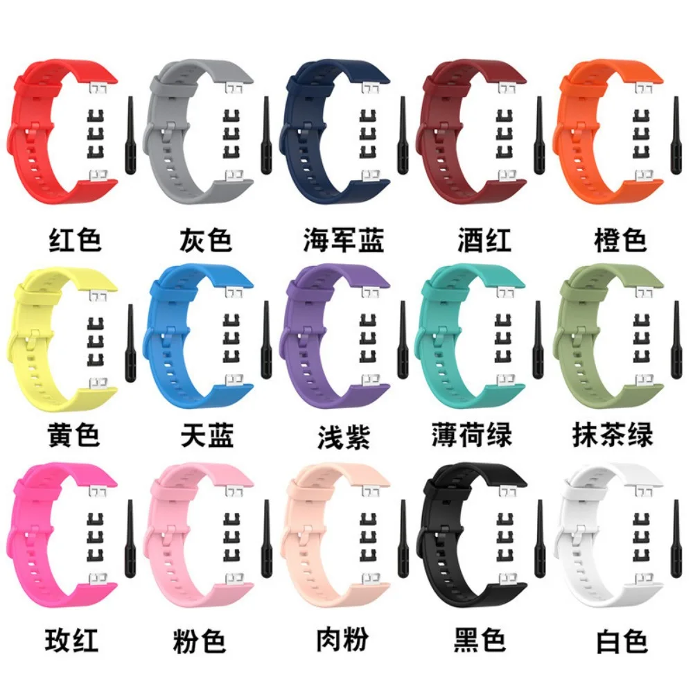 حزام سيليكون الرياضة لساعة هواوي ، نفس اللون مشبك سوار ، معصمه لساعة هواوي صالح ، استبدال حزام الساعات