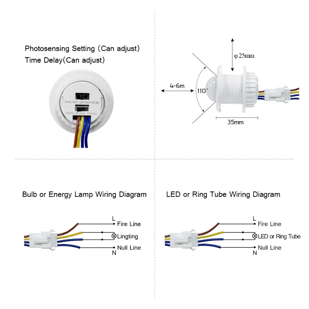 110V 220V Smart Switch PIR Motion Sensor Detektor Led-lampe Auto EIN/AUS Menschlichen Körper Induktion modul Schalter Einstellbare Zeit Verzögerung