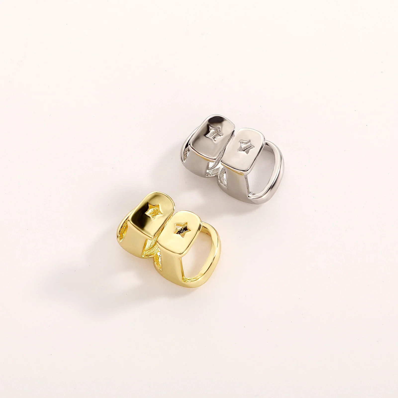 TOPGRILLZ Dental Grills Geometrische Doppel Hohl Glänzende Zähne Grillz Punk Zahn Kappen Für Frauen Männer Schmuck Halloween Party – Detail 6