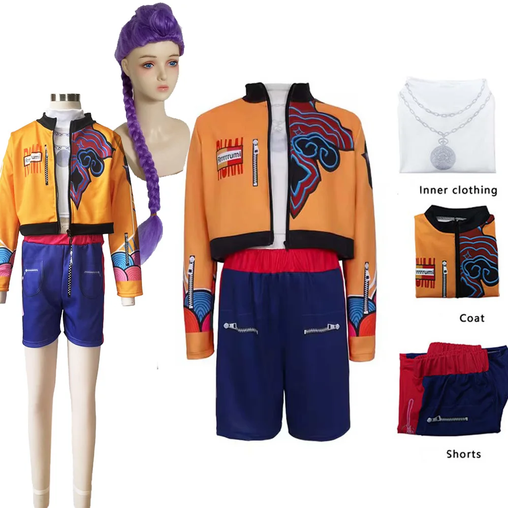 

Костюм Руми на Хэллоуин для девочек, комплекты для косплея охотника, платье Миры, костюмы Зои, детские ролевые наборы, детская одежда