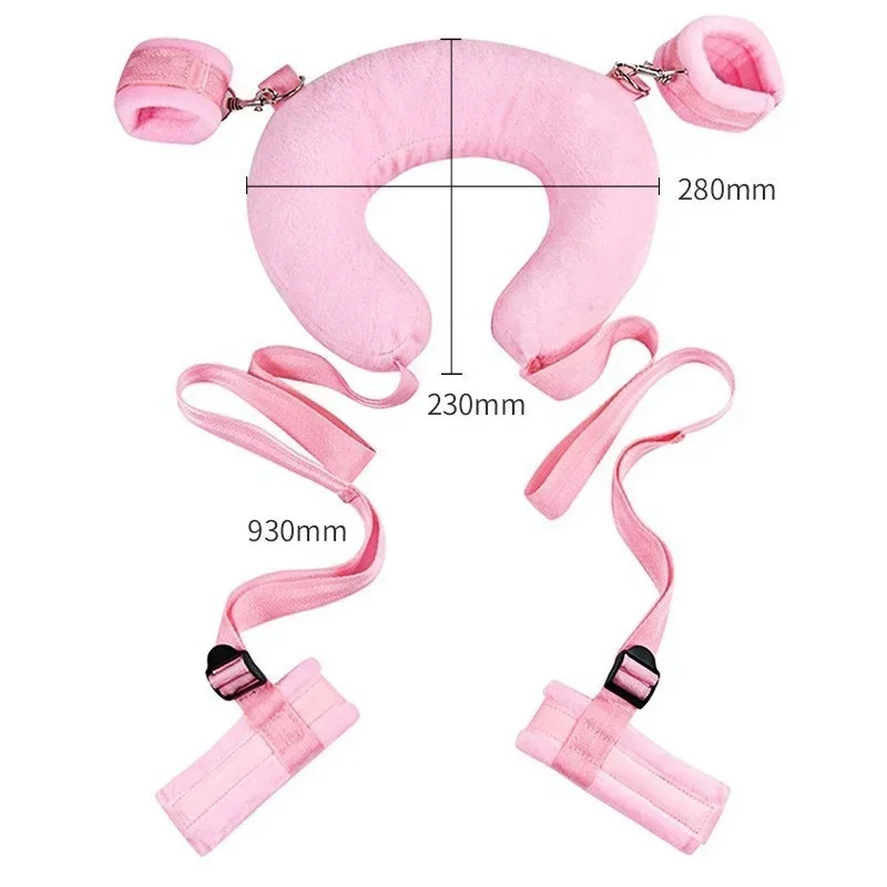 BDSM Bed Restraints Kit Wrist Leg Hand Ankle Cuffs Bondage Position Support Sling Thigh Straps Separating Thighs Plush Sex Toys