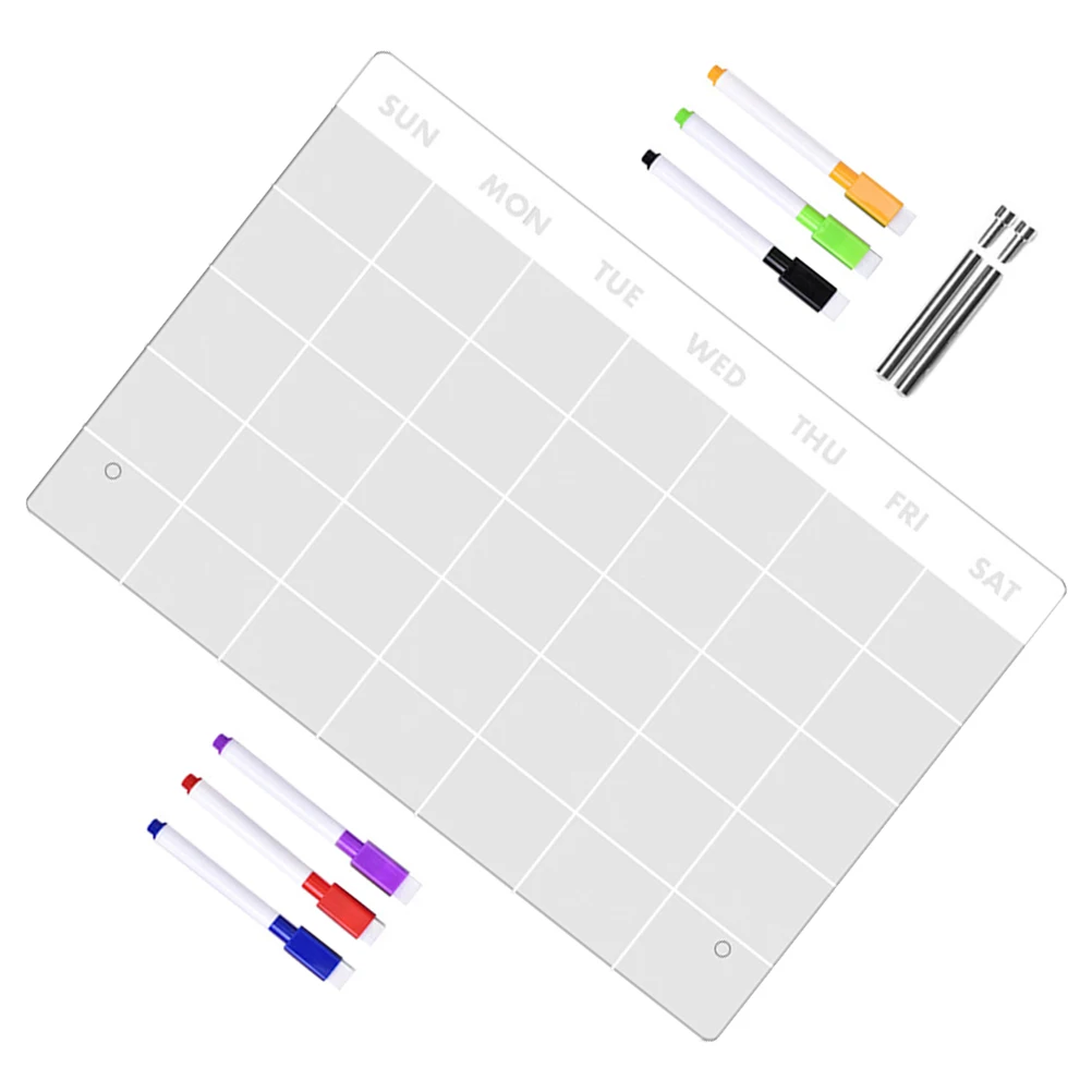 

1 set Acrylic Memo With Pen Board Set Clear Dry Erase Writing Board for Office Home School Reusable Desktop Planner