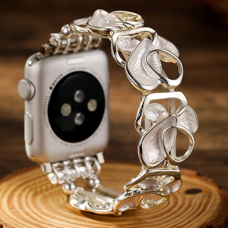 

Women Strap for Apple Watch 10 9 8 7 6 5 SE 46mm 45mm 41mm 40mm 44mm 42 44 Metal Elastic Bracelet for iWatch Ultra 2 49mm Correa