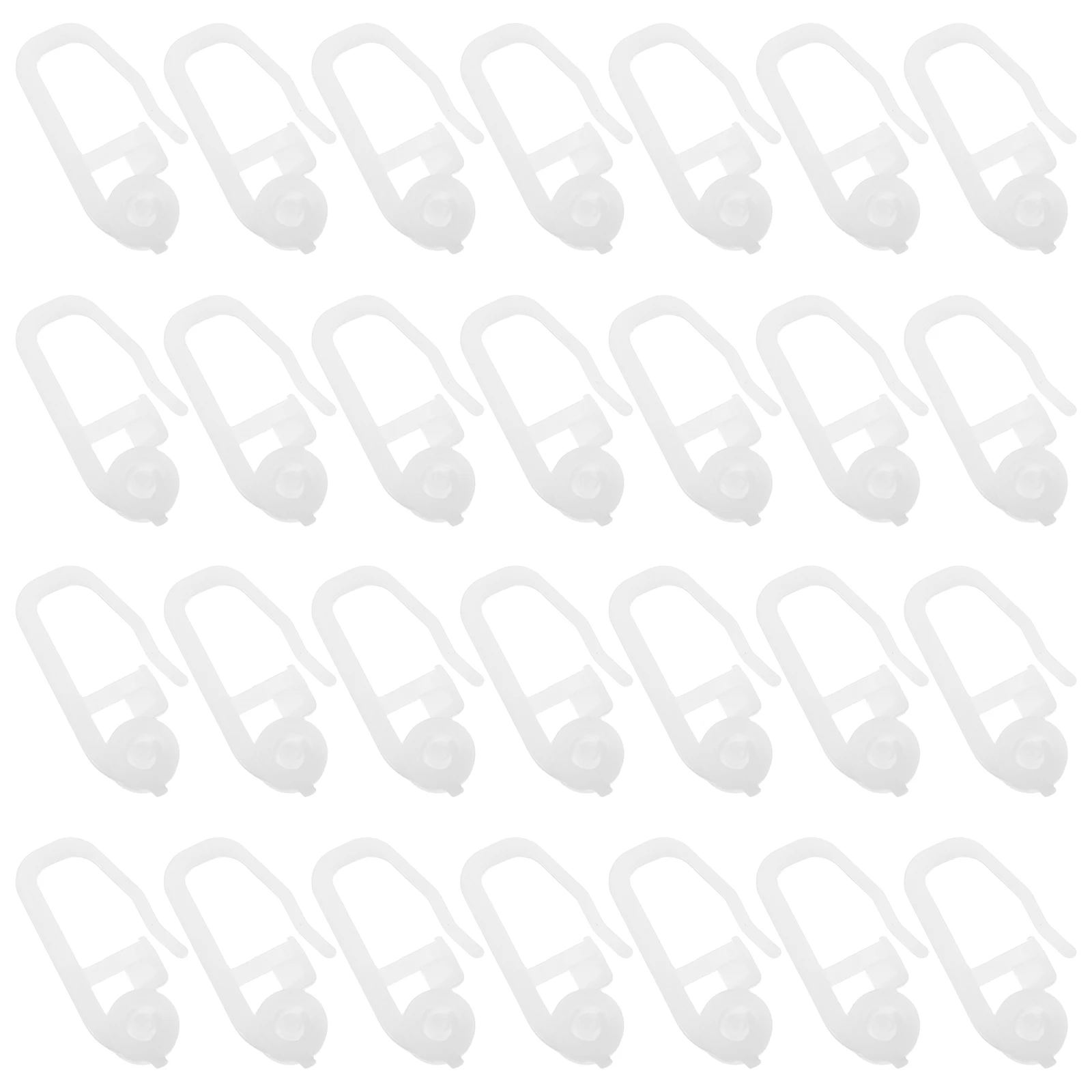 50Pcs Bed Curtain Hooks Plastic Easy to Install Suitable for Heavy Curtains Flexible Roller Design White