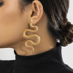 Avant-garde Sexy and Exaggerated Halloween Snake Shaped Earrings for Women Fashion Gothic Personalized Trend Girl Rock Jewelry