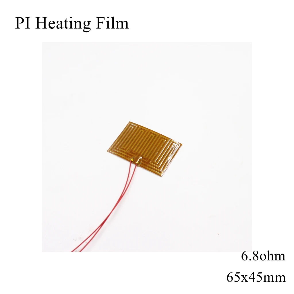 65x45mm 5V 12V 24V 110V 220V PI Heating Film Polyimide Adhesive Electric Heater Plate Panel Pad Mat Fuel Foil Oil Engine Tank