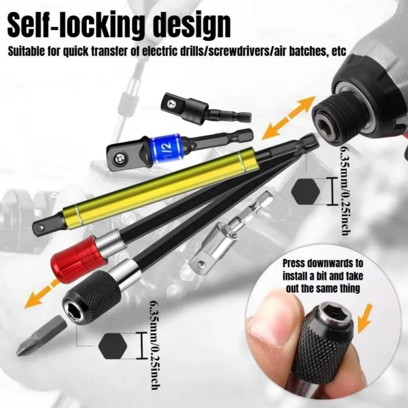 Screwdriver Extended Connecting Rod Electric Drill Joint Self-locking Connecting Rod Sleeve Extended Rod Magnetic Joint Tool