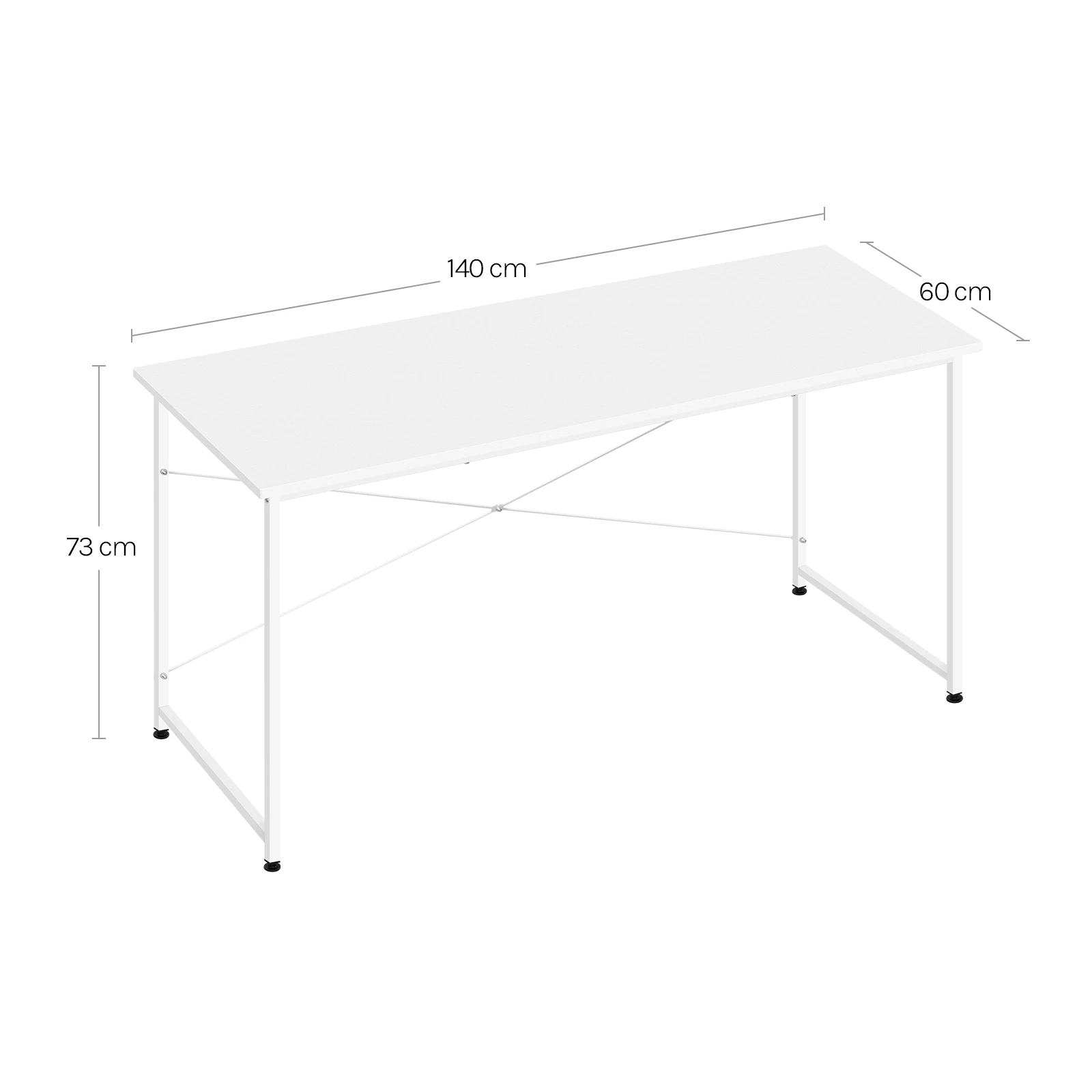 WOLTU Computerbureau met metalen frame Kantoor Schrijven Studie Gaming Tafel Modern groot kantoorwerkstation Bureau voor thuiskantoor Slaapkamer