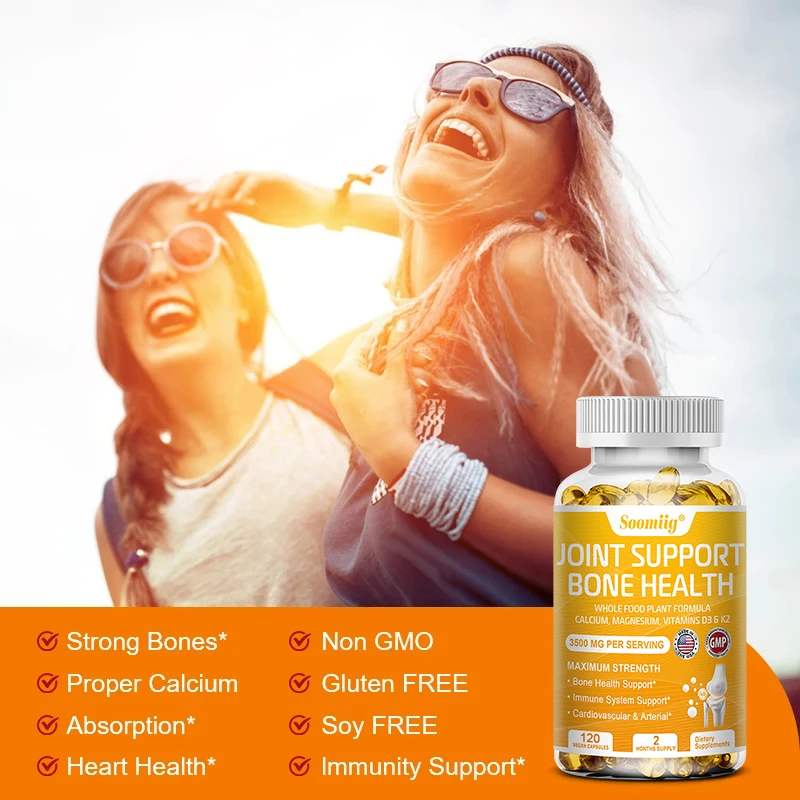 Vitamin D3 + K2 Supplement Calcium Magnesium Vitamin D & K Capsules - Joint Health, Bone & Immune, Cardiovascular Health