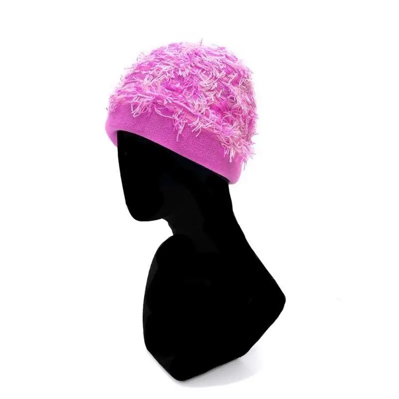 

652F Knitted Beanie Hat for Students Adult Windproof Winter Hat Handmade Mixed Color Keep Warm Skiing Cycling Hat Unisex