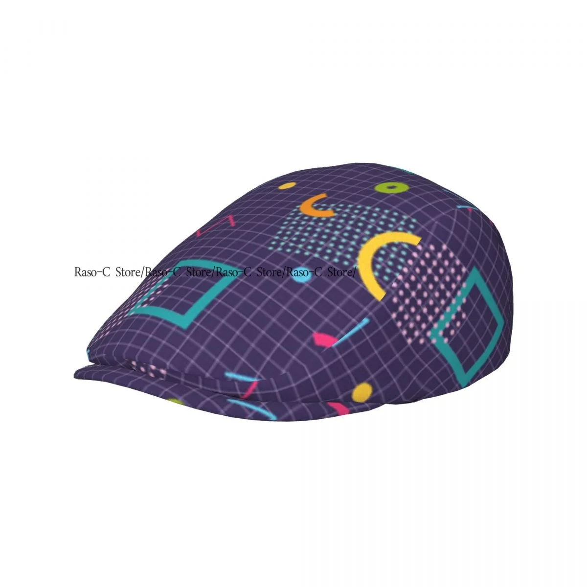 Flat Cap Men Women Newsboy Cap Abstract Geometric 90s 80s Driving Bunnet Ivy Hat Bakerboy Hat Spring Summer Boina