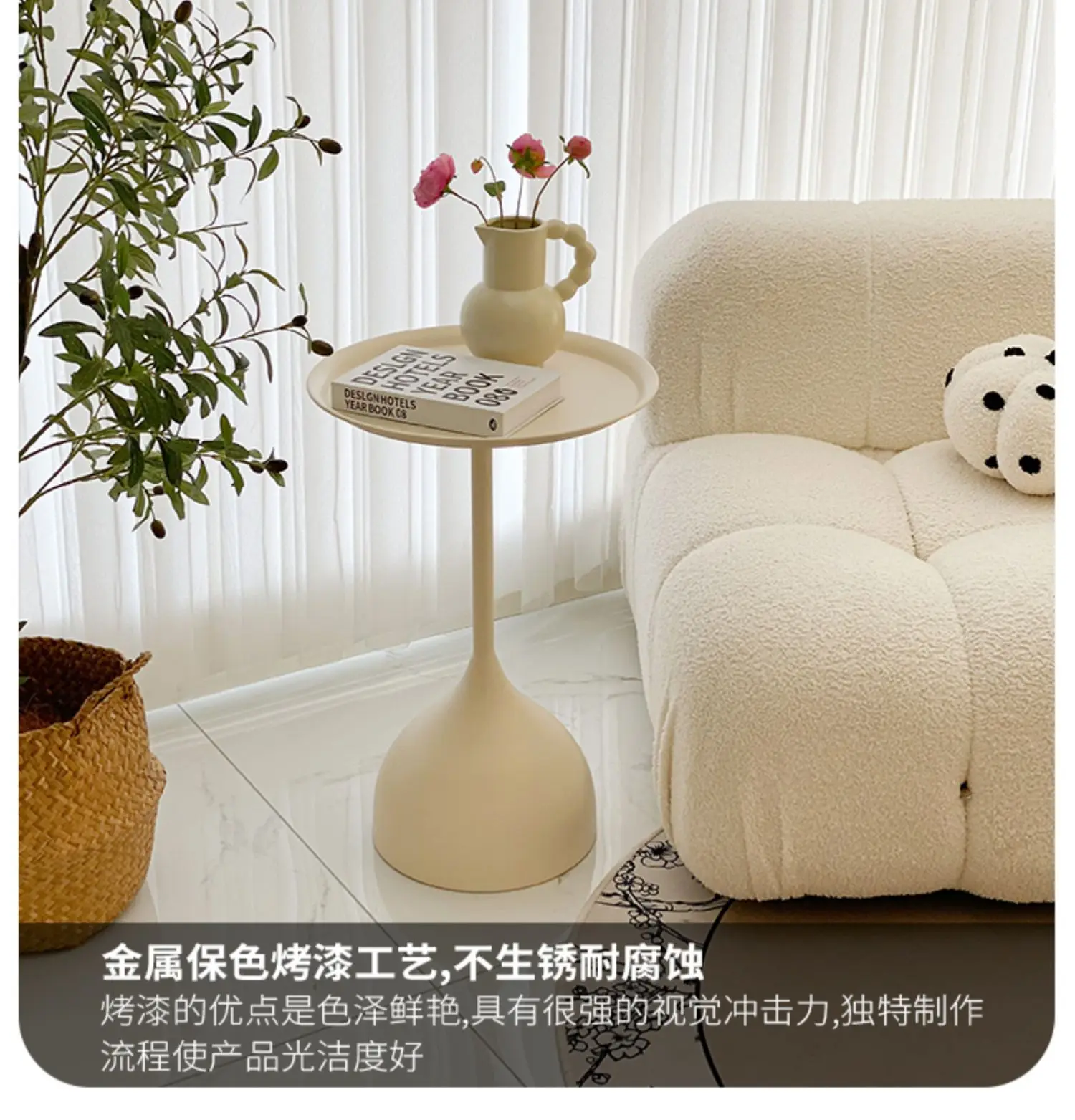 

Small unit sofa, small tea table, iron art small round table, bedside storage table, simple bedside table