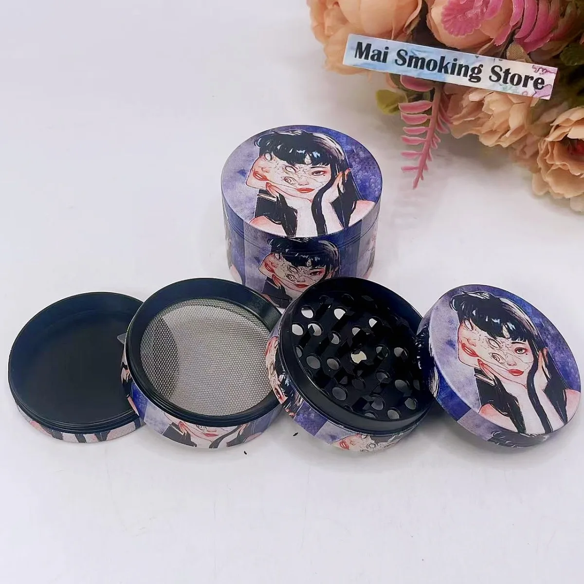 2 zoll Kawakami Kräutermühle 4-Schicht Manuelle Gewürz Pfeffermühle Mörtel Rohes Gras Tabak Mühle Zigarette Werkzeug Rauchen zubehör